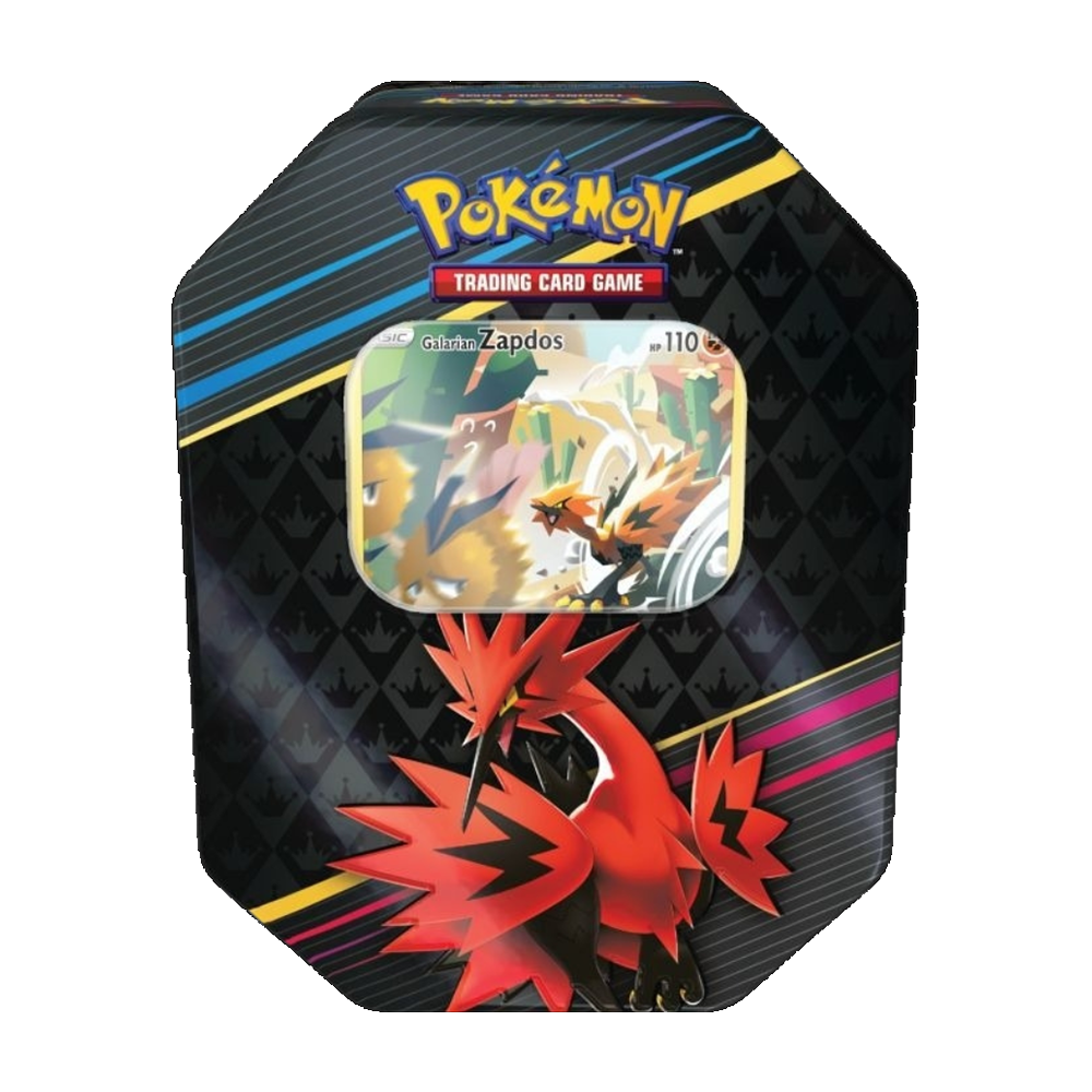 Crown Zenith Galarian Zapdos Tin