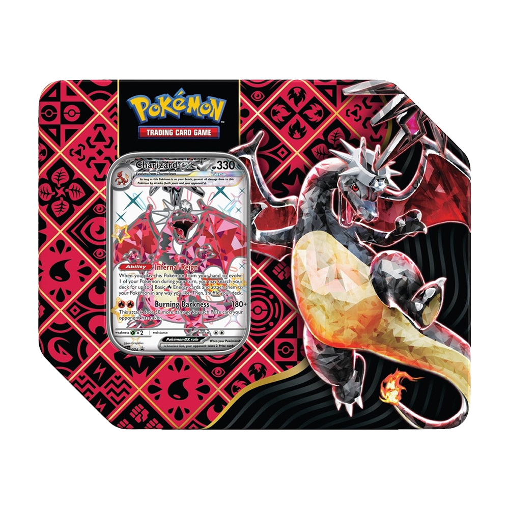 Paldean Fates Shiny Charizard Tin - Versão US